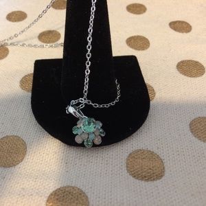 Lia Sophia Crystal Bouquet Mint Necklace